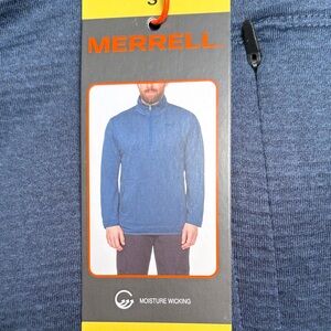 Merrell Indigo blue Quarter-Zip Jacket fleece lined‎ small B7